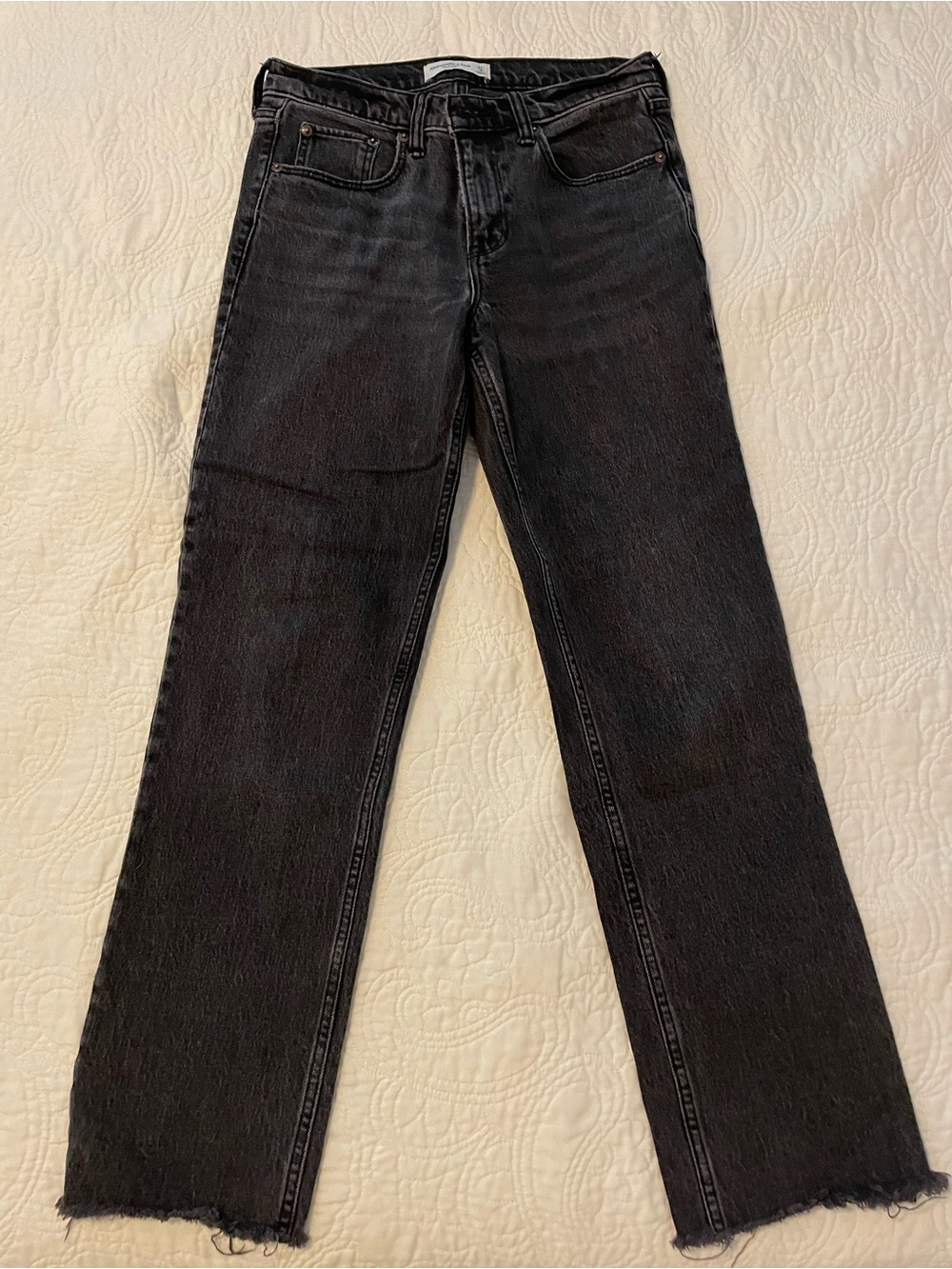 A&F mid rise straight jeans